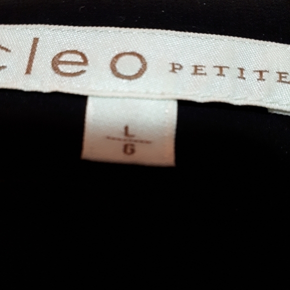 Cleo Petites Lace Trim Puff Sleeve Chiffon Tunic Blouse Black Women's Large - Picture 5 of 5